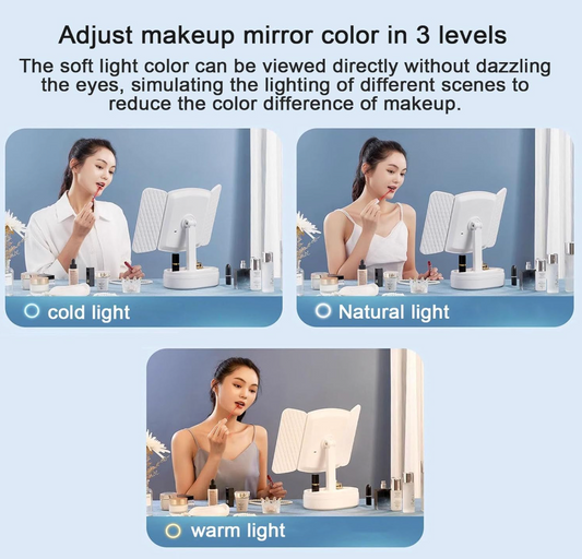 Tri-Fold LED Vanity Mirror