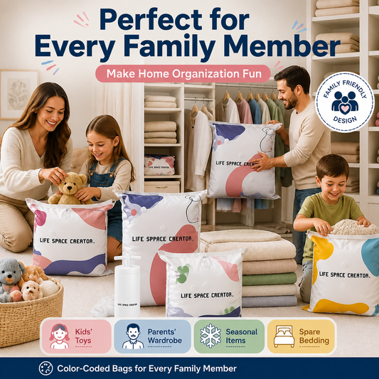 ✨ Pack of 6 Vacuum Storage Bags – Double Storage, Zero Clutter!