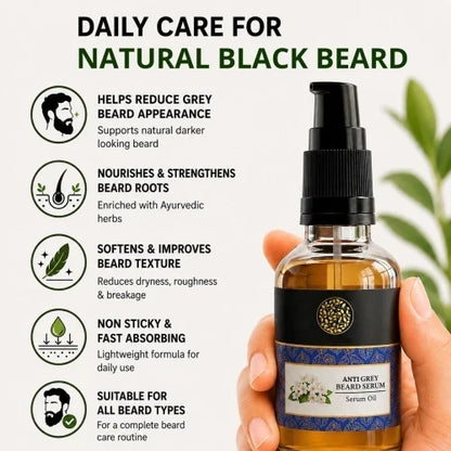 Anti Grey Beard Serum Oil - 100% Ayush Certified - For Premature Greying and Restore Natural Beard Color