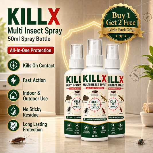 🛡️ KILLX Multi Insect Spray | Quick Spray, Long-Lasting Protection : Buy 1 Get 2 Free