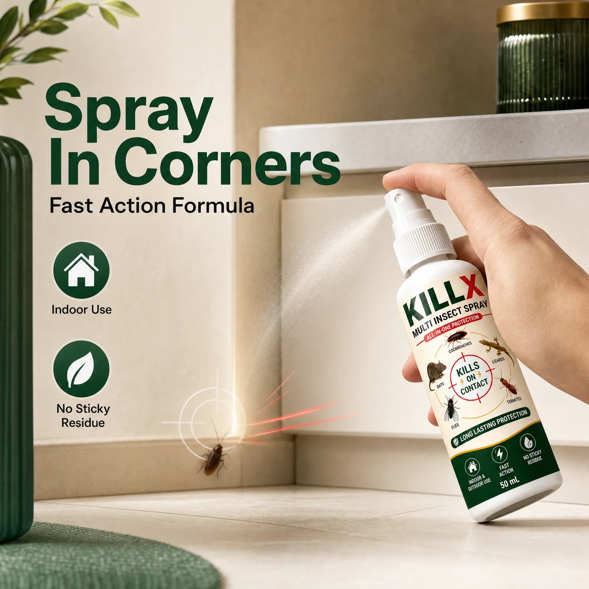 🛡️ KILLX Multi Insect Spray | Quick Spray, Long-Lasting Protection : Buy 1 Get 2 Free