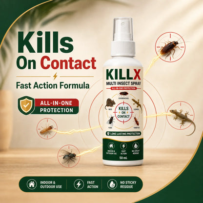 🛡️ KILLX Multi Insect Spray | Quick Spray, Long-Lasting Protection : Buy 1 Get 2 Free