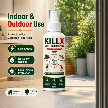 🛡️ KILLX Multi Insect Spray | Quick Spray, Long-Lasting Protection : Buy 1 Get 2 Free