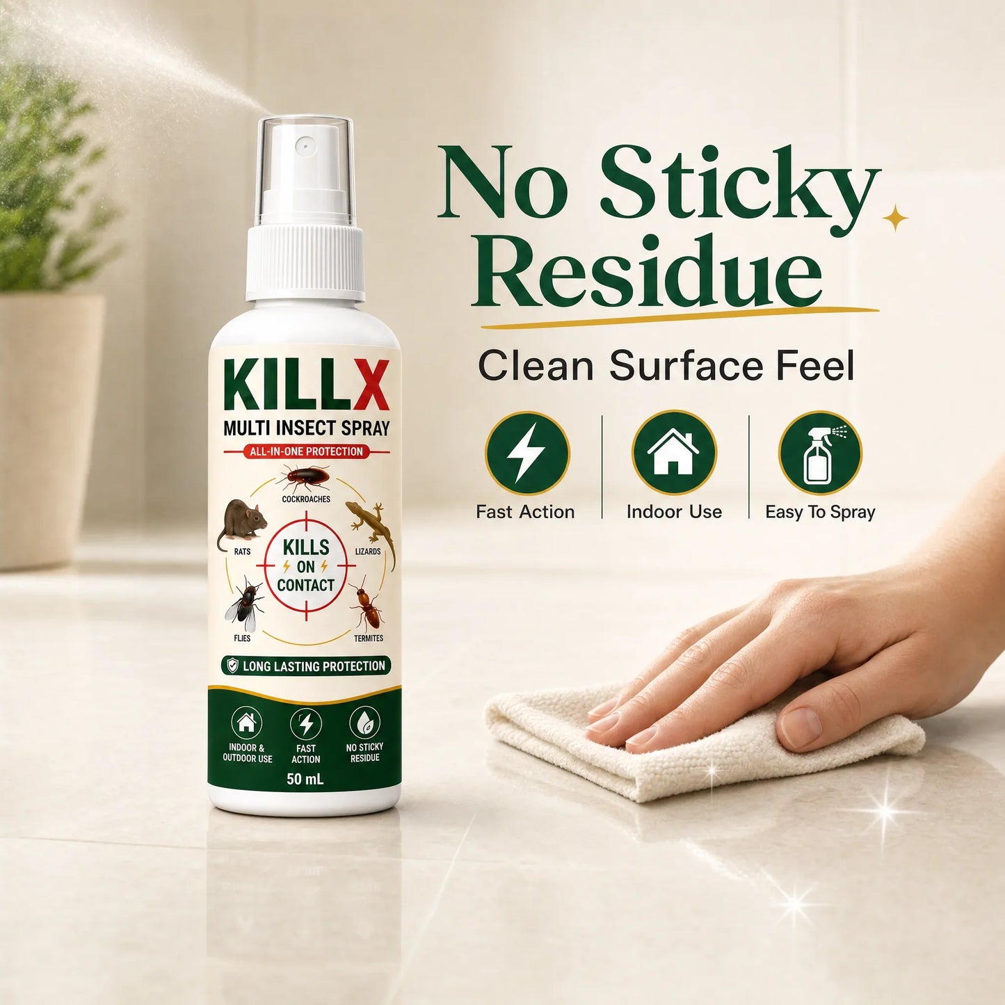 🛡️ KILLX Multi Insect Spray | Quick Spray, Long-Lasting Protection : Buy 1 Get 2 Free