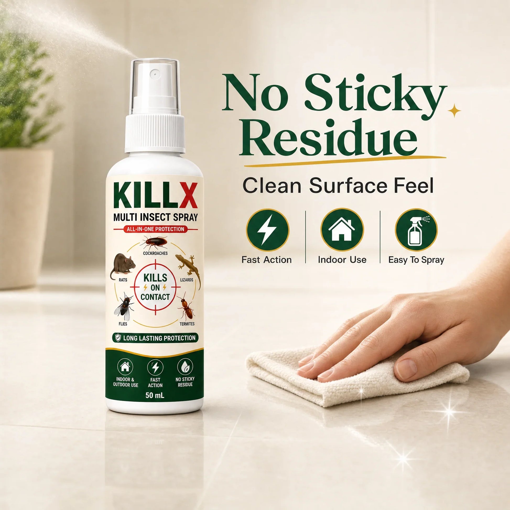 🛡️ KILLX Multi Insect Spray | Quick Spray, Long-Lasting Protection : Buy 1 Get 2 Free