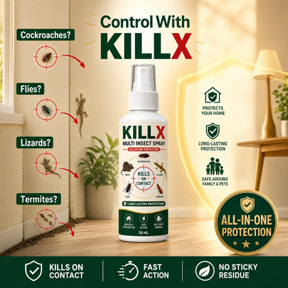 🛡️ KILLX Multi Insect Spray | Quick Spray, Long-Lasting Protection : Buy 1 Get 2 Free