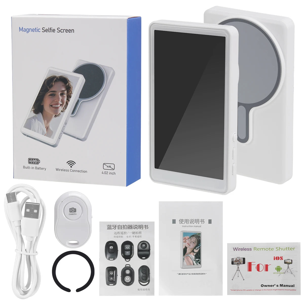 📱 Wireless Magnetic Selfie Screen – See Yourself. Shoot Like a Pro
