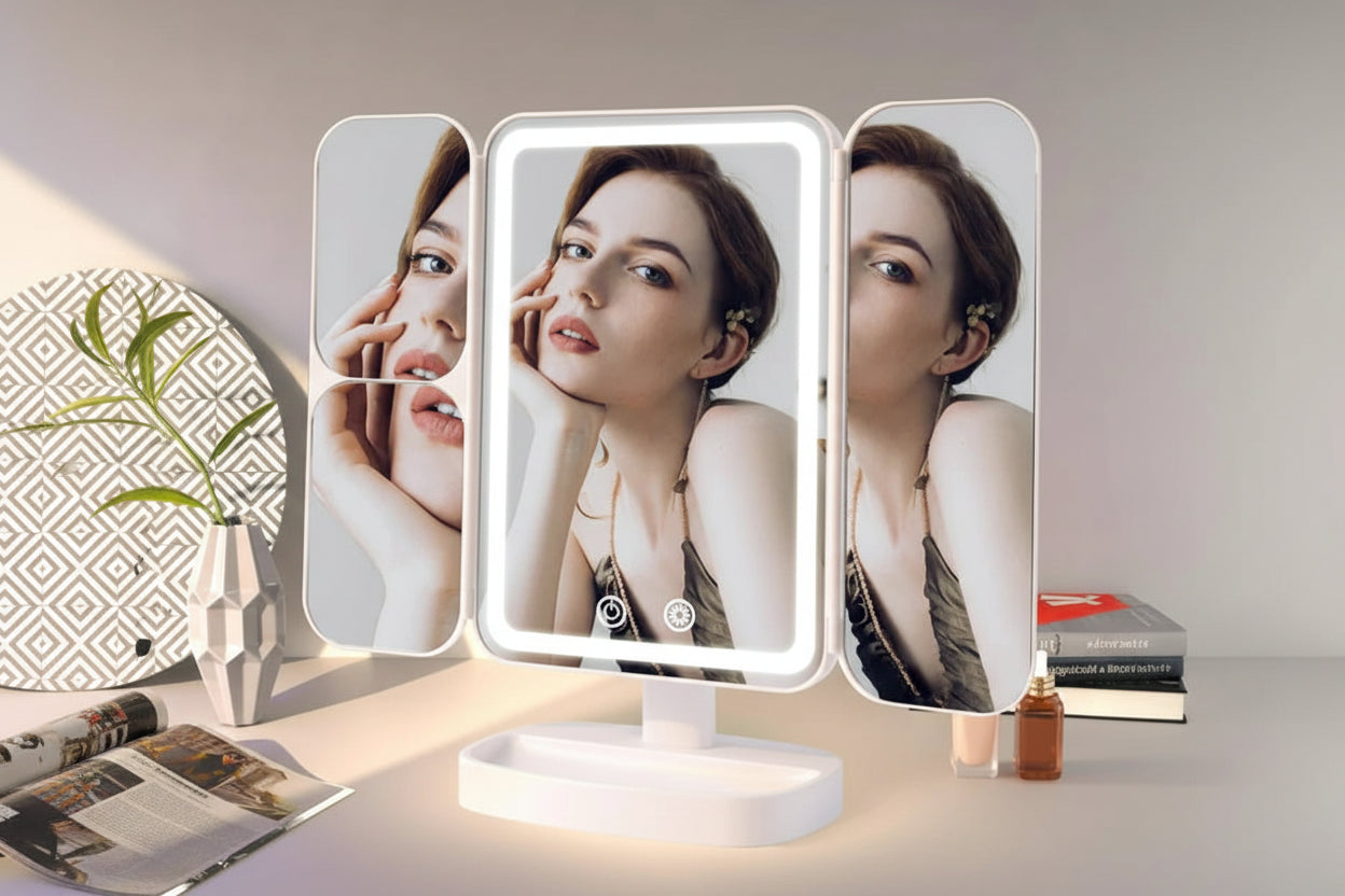 Tri-Fold LED Vanity Mirror